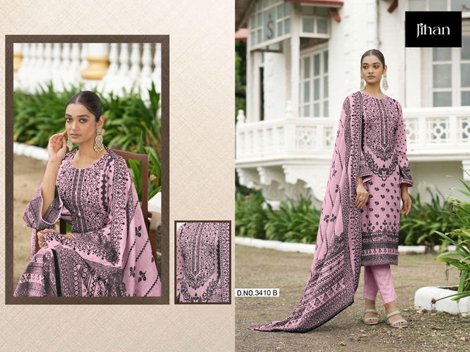 Jihan 3410 Lawn Cotton Embroidery Pakistani Suit Wholesale Price In Surat
